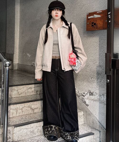 MUSINSA STANDARD WOMAN（ムシンサスタンダードウーマン）の「ウィメンズ シンセティックスエード ブルゾンジャケット [マッシュルーム]（ブルゾン・レディース・その他・LARGE/MEDIUM/X-SMALL/SMALL）」の17枚目の写真