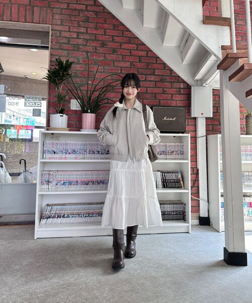 MUSINSA STANDARD WOMAN（ムシンサスタンダードウーマン）の「ウィメンズ シンセティックスエード ブルゾンジャケット [マッシュルーム]（ブルゾン・レディース・その他・LARGE/MEDIUM/X-SMALL/SMALL）」の22枚目の写真