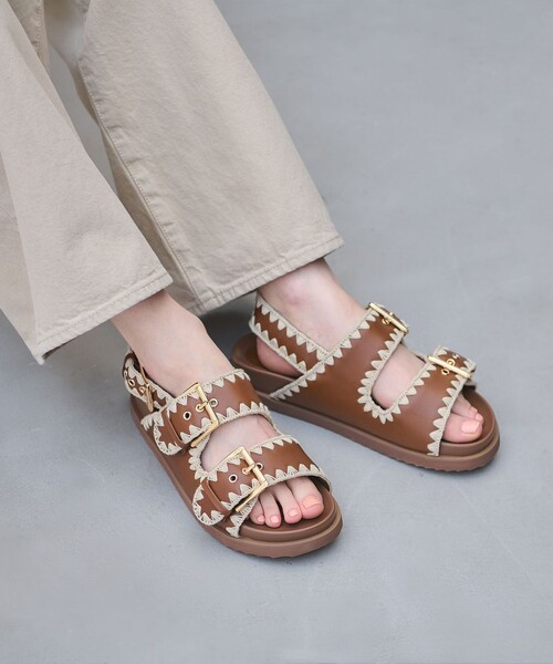 UNITED ARROWS（ユナイテッドアローズ）の「ナチュラル 2ライン サンダル（サンダル・レディース・ブラック/ブラウン・35/36/37/38）」の3枚目の写真