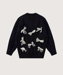 Mesh Ribbon Motif Sweater