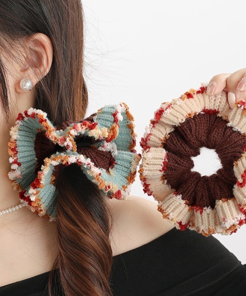 TONE SELECT GOODS（トーンセレクトグッズ）の「【urge select】カラフル フリル ニットシュシュ【9色展開】（シュシュ・レディース・その他6/その他4/その他7/その他9/その他8/その他1/その他2/その他3/その他5・FREE）」の10枚目の写真