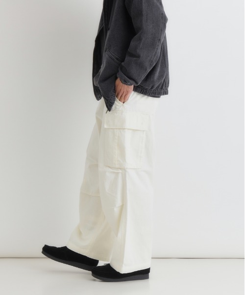 BACK NUMBER（バックナンバー）の「【BACK NUMBER】コットンツイルカーゴパンツ (古着風/ワイドシルエット/アクティブスタイル)（カーゴパンツ・メンズ・ブラック/オリーブ/ホワイト・L/M/S/XL）」の13枚目の写真