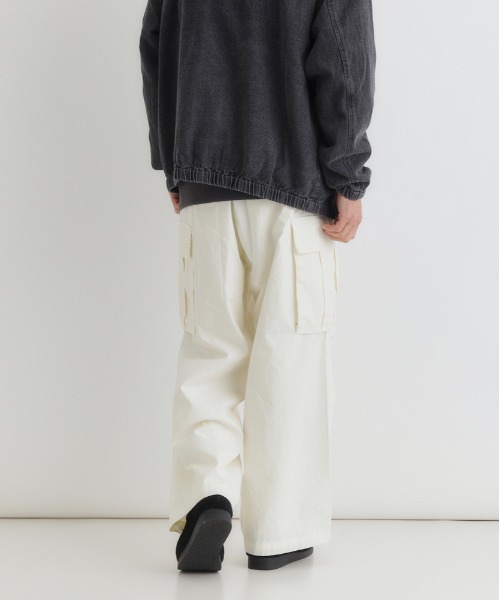 BACK NUMBER（バックナンバー）の「【BACK NUMBER】コットンツイルカーゴパンツ (古着風/ワイドシルエット/アクティブスタイル)（カーゴパンツ・メンズ・ブラック/オリーブ/ホワイト・L/M/S/XL）」の15枚目の写真