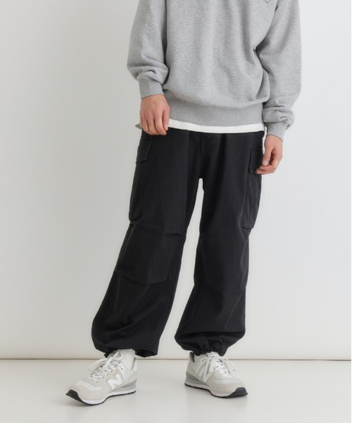 BACK NUMBER（バックナンバー）の「【BACK NUMBER】コットンツイルカーゴパンツ (古着風/ワイドシルエット/アクティブスタイル)（カーゴパンツ・メンズ・ブラック/オリーブ/ホワイト・L/M/S/XL）」の18枚目の写真