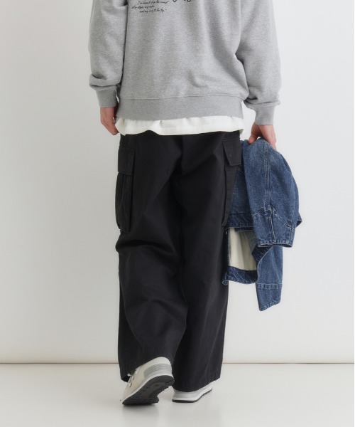 BACK NUMBER（バックナンバー）の「【BACK NUMBER】コットンツイルカーゴパンツ (古着風/ワイドシルエット/アクティブスタイル)（カーゴパンツ・メンズ・ブラック/オリーブ/ホワイト・L/M/S/XL）」の20枚目の写真