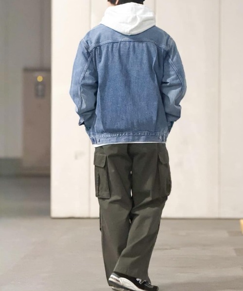 BACK NUMBER（バックナンバー）の「【BACK NUMBER】コットンツイルカーゴパンツ (古着風/ワイドシルエット/アクティブスタイル)（カーゴパンツ・メンズ・ブラック/オリーブ/ホワイト・L/M/S/XL）」の4枚目の写真