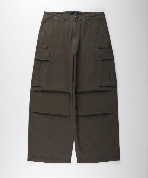 BACK NUMBER（バックナンバー）の「【BACK NUMBER】コットンツイルカーゴパンツ (古着風/ワイドシルエット/アクティブスタイル)（カーゴパンツ・メンズ・ブラック/オリーブ/ホワイト・L/M/S/XL）」の9枚目の写真