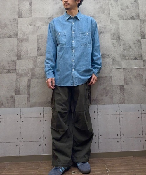 BACK NUMBER（バックナンバー）の「【BACK NUMBER】コットンツイルカーゴパンツ (古着風/ワイドシルエット/アクティブスタイル)（カーゴパンツ・メンズ・ブラック/オリーブ/ホワイト・L/M/S/XL）」の5枚目の写真