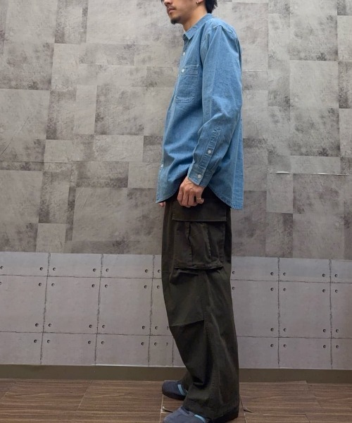 BACK NUMBER（バックナンバー）の「【BACK NUMBER】コットンツイルカーゴパンツ (古着風/ワイドシルエット/アクティブスタイル)（カーゴパンツ・メンズ・ブラック/オリーブ/ホワイト・L/M/S/XL）」の6枚目の写真