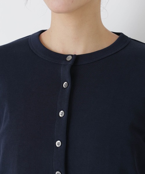 NANO universe（ナノユニバース）の「強撚コットンコンパクトカーディガン（カーディガン/ボレロ・レディース・ホワイト/ネイビー/ライトピンク・FREE）」の7枚目の写真