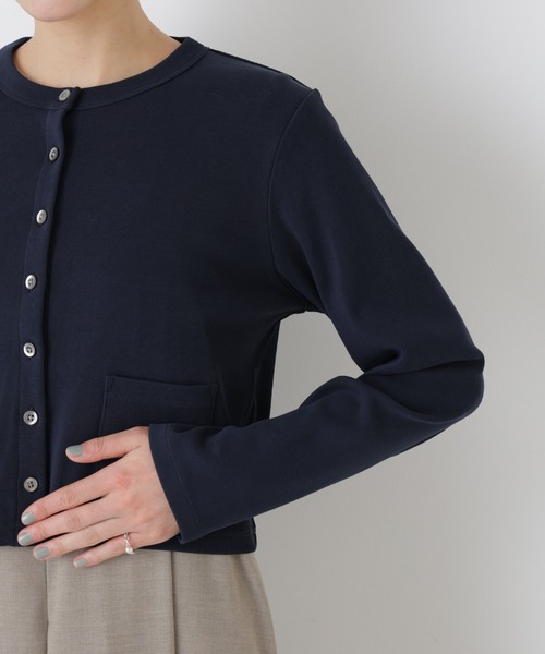NANO universe（ナノユニバース）の「強撚コットンコンパクトカーディガン（カーディガン/ボレロ・レディース・ホワイト/ネイビー/ライトピンク・FREE）」の8枚目の写真