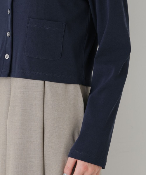 NANO universe（ナノユニバース）の「強撚コットンコンパクトカーディガン（カーディガン/ボレロ・レディース・ホワイト/ネイビー/ライトピンク・FREE）」の9枚目の写真