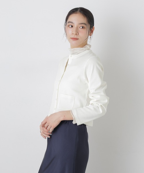 NANO universe（ナノユニバース）の「強撚コットンコンパクトカーディガン（カーディガン/ボレロ・レディース・ホワイト/ネイビー/ライトピンク・FREE）」の17枚目の写真