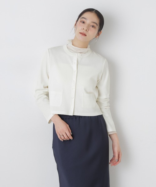 NANO universe（ナノユニバース）の「強撚コットンコンパクトカーディガン（カーディガン/ボレロ・レディース・ホワイト/ネイビー/ライトピンク・FREE）」の18枚目の写真