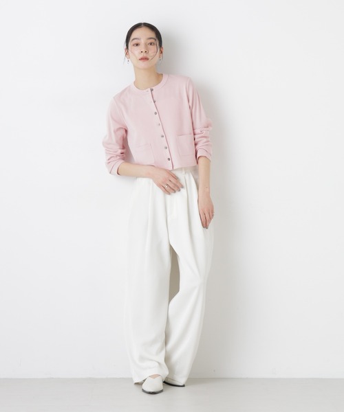 NANO universe（ナノユニバース）の「強撚コットンコンパクトカーディガン（カーディガン/ボレロ・レディース・ホワイト/ネイビー/ライトピンク・FREE）」の15枚目の写真