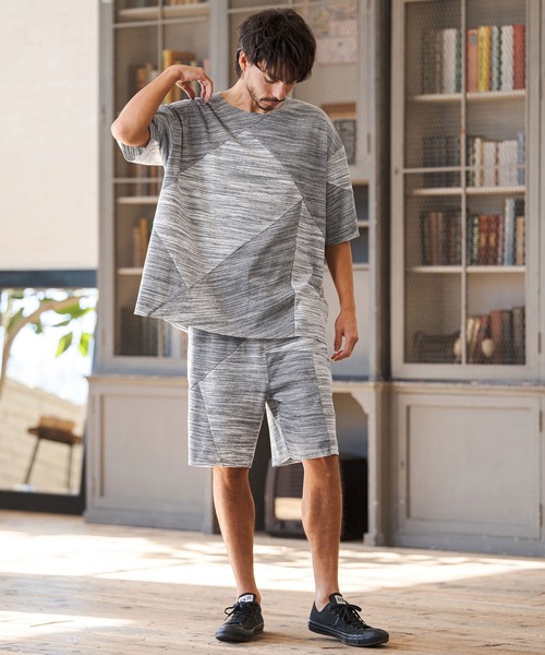 CAMBIO（カンビオ）の「mp14605- Crazy Pattern Pile Short Pants ショートパンツ(2026GIM-018)（その他パンツ・メンズ・ホワイト×グレー/ブラック×グレー/ブラック×ホワイト・S/M/L）」の14枚目の写真