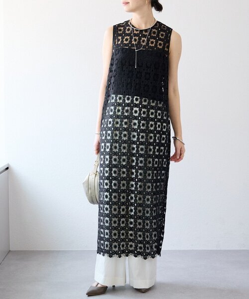 RIVE DROITE（リヴドロワ）の「【着映え】レイヤードレースワンピース（ワンピース・レディース・ブラック/アイボリー・FREE）」の2枚目の写真