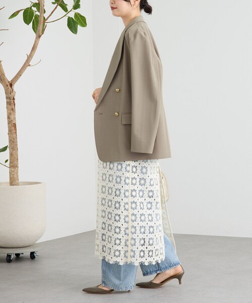 RIVE DROITE（リヴドロワ）の「【着映え】レイヤードレースワンピース（ワンピース・レディース・ブラック/アイボリー・FREE）」の5枚目の写真