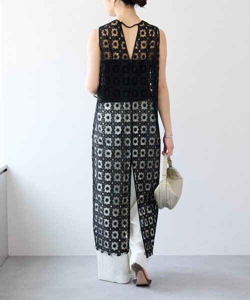 RIVE DROITE（リヴドロワ）の「【着映え】レイヤードレースワンピース（ワンピース・レディース・ブラック/アイボリー・FREE）」の15枚目の写真