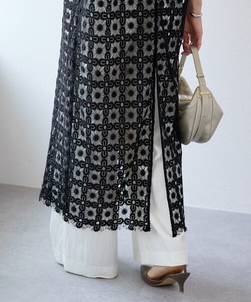 RIVE DROITE（リヴドロワ）の「【着映え】レイヤードレースワンピース（ワンピース・レディース・ブラック/アイボリー・FREE）」の19枚目の写真