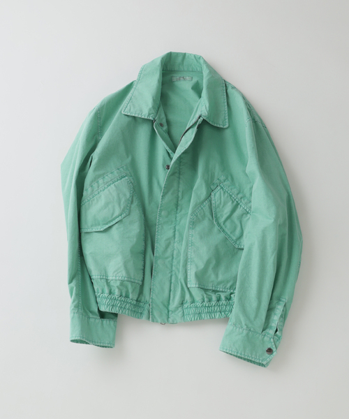 JOURNAL STANDARD relume（ジャーナルスタンダード　レリューム）の「ガーメントダイ カラー フライトジャケット（ミリタリージャケット・メンズ・イエロー/グレー/ダークパープル/モスグリーン・MEDIUM/LARGE）」の2枚目の写真