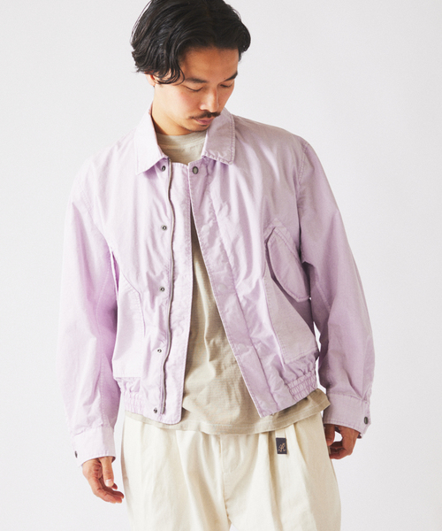 JOURNAL STANDARD relume（ジャーナルスタンダード　レリューム）の「ガーメントダイ カラー フライトジャケット（ミリタリージャケット・メンズ・イエロー/グレー/ダークパープル/モスグリーン・MEDIUM/LARGE）」の15枚目の写真