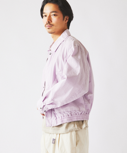 JOURNAL STANDARD relume（ジャーナルスタンダード　レリューム）の「ガーメントダイ カラー フライトジャケット（ミリタリージャケット・メンズ・イエロー/グレー/ダークパープル/モスグリーン・MEDIUM/LARGE）」の16枚目の写真