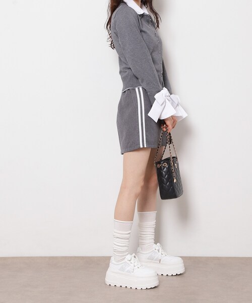 ESPERANZA(エスペランサ)の「ラメライン厚底スニーカー(スニーカー・レディース・ホワイト/ブラック/ピンク系・M/S/LL/L)」の5枚目の写真