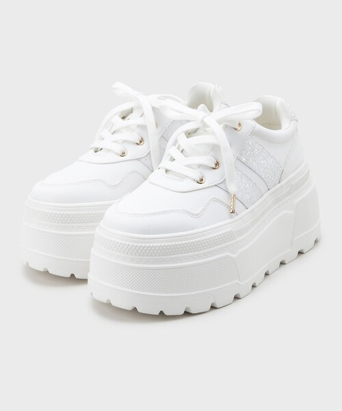 ESPERANZA(エスペランサ)の「ラメライン厚底スニーカー(スニーカー・レディース・ホワイト/ブラック/ピンク系・M/S/LL/L)」の15枚目の写真