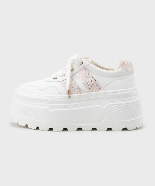 ESPERANZA(エスペランサ)の「ラメライン厚底スニーカー(スニーカー・レディース・ホワイト/ブラック/ピンク系・M/S/LL/L)」の20枚目の写真