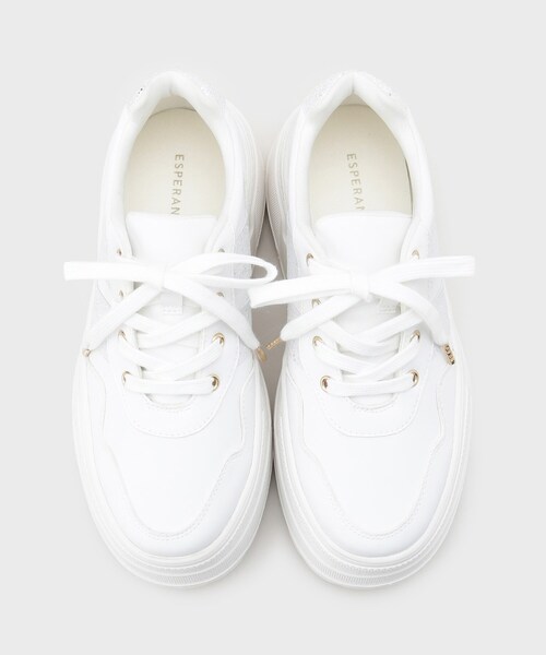 ESPERANZA(エスペランサ)の「ラメライン厚底スニーカー(スニーカー・レディース・ホワイト/ブラック/ピンク系・M/S/LL/L)」の22枚目の写真