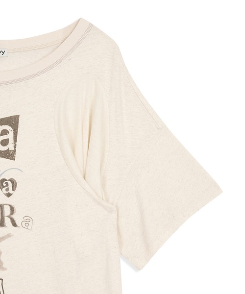 OPEN Yy(オープンワイワイ)の「【OPEN YY】SCOOP NECK PHONETIC TEE(Tシャツ/カットソー・レディース・ブラック/オフホワイト・S)」の8枚目の写真