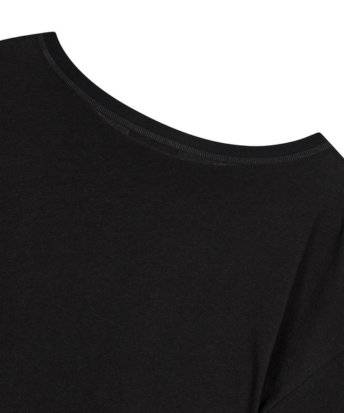 OPEN Yy(オープンワイワイ)の「【OPEN YY】SCOOP NECK PHONETIC TEE(Tシャツ/カットソー・レディース・ブラック/オフホワイト・S)」の16枚目の写真