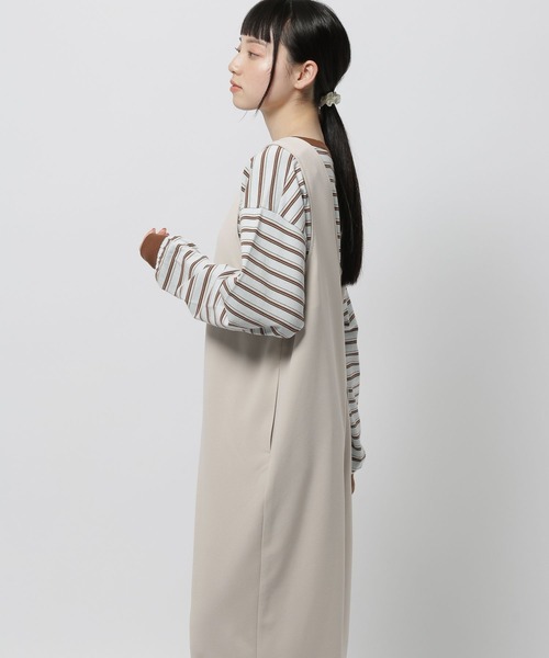 niko and...（ニコアンド）の「洗えるノビノビサロペット（サロペット/オーバーオール・レディース・アイボリー/ブラック・FREE）」の11枚目の写真