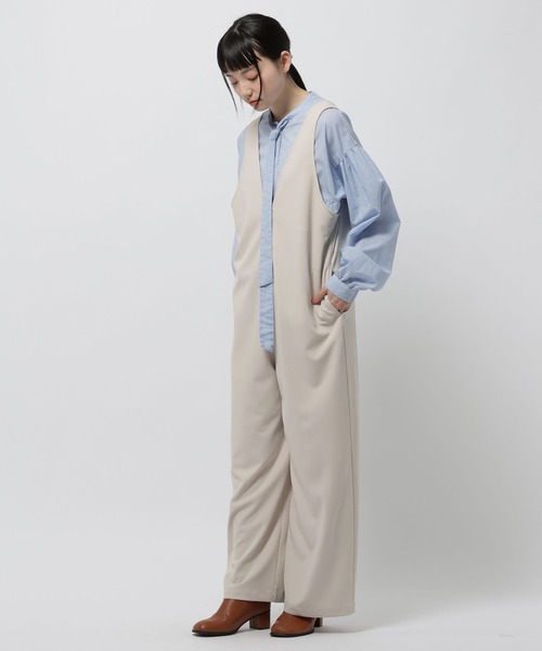 niko and...（ニコアンド）の「洗えるノビノビサロペット（サロペット/オーバーオール・レディース・アイボリー/ブラック・FREE）」の6枚目の写真