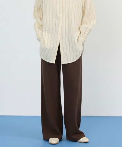 NUJOH(ヌゾ)の「Wide Drawstring Sweat Pants / ワイドドローストリングスウェットパンツ(スウェットパンツ・レディース・ブラック/ナチュラル/ブラウン/チャコールグレー・FREE)」の16枚目の写真
