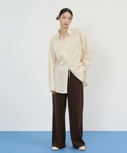 NUJOH(ヌゾ)の「Wide Drawstring Sweat Pants / ワイドドローストリングスウェットパンツ(スウェットパンツ・レディース・ブラック/ナチュラル/ブラウン/チャコールグレー・FREE)」の19枚目の写真