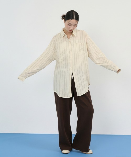 NUJOH(ヌゾ)の「Wide Drawstring Sweat Pants / ワイドドローストリングスウェットパンツ(スウェットパンツ・レディース・ブラック/ナチュラル/ブラウン/チャコールグレー・FREE)」の20枚目の写真