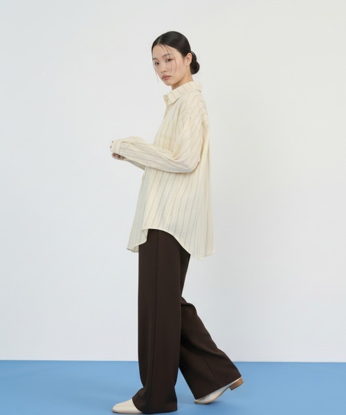 NUJOH(ヌゾ)の「Wide Drawstring Sweat Pants / ワイドドローストリングスウェットパンツ(スウェットパンツ・レディース・ブラック/ナチュラル/ブラウン/チャコールグレー・FREE)」の22枚目の写真