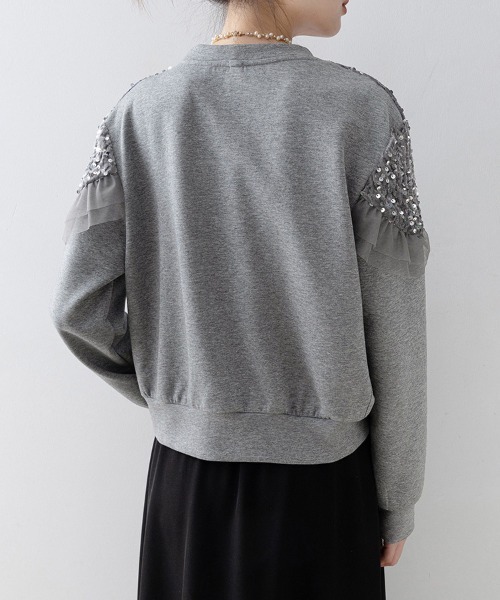 ONEP STAR(ワンピスター)の「装飾入りスウェットトップス(スウェット・レディース・グレー・MEDIUM/LARGE/X-LARGE)」の9枚目の写真
