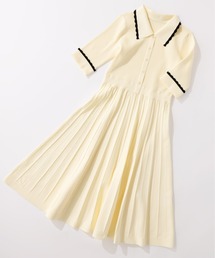 STRAWBERRY-FIELDS（ストロベリーフィールズ）の「エレナポリー_スカラップバイカラーニットワンピース（ワンピース）」