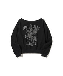 (DUC) GA one-shoulder sweatshirt Black