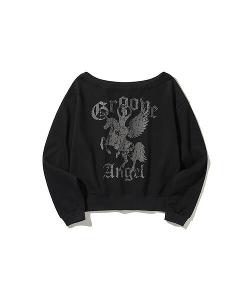 DAUSPICE(ディーオスピス)の「(DUC) GA one-shoulder sweatshirt Black(スウェット・レディース・ブラック・ONE SIZE)」の1枚目の写真