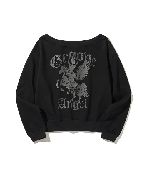 DAUSPICE(ディーオスピス)の「(DUC) GA one-shoulder sweatshirt Black(スウェット・レディース・ブラック・ONE SIZE)」の6枚目の写真