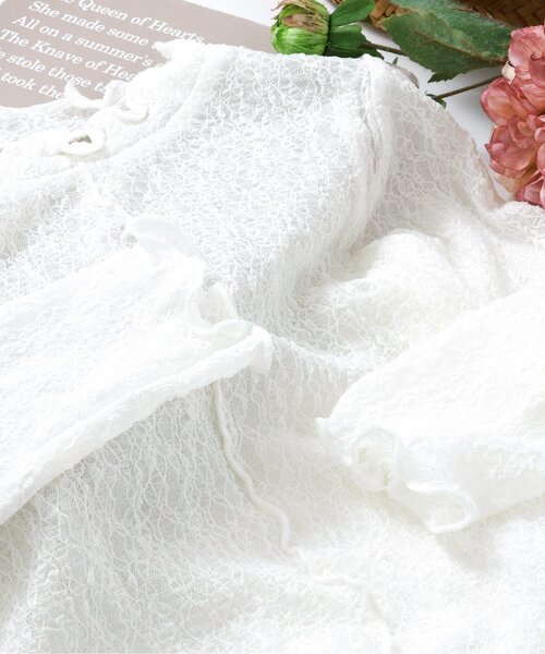 apres les cours（アプレレクール）の「シアーレースTシャツ（Tシャツ/カットソー・キッズ・アイボリー・110/100/140/130/120/90）」の2枚目の写真