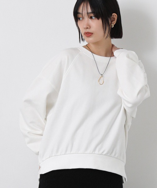 Gready Brilliant(グレディブリリアン)の「裏毛袖タックカットソー(Tシャツ/カットソー・レディース・オフホワイト/ピンク・38)」の2枚目の写真
