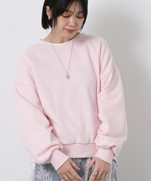 Gready Brilliant(グレディブリリアン)の「裏毛袖タックカットソー(Tシャツ/カットソー・レディース・オフホワイト/ピンク・38)」の1枚目の写真