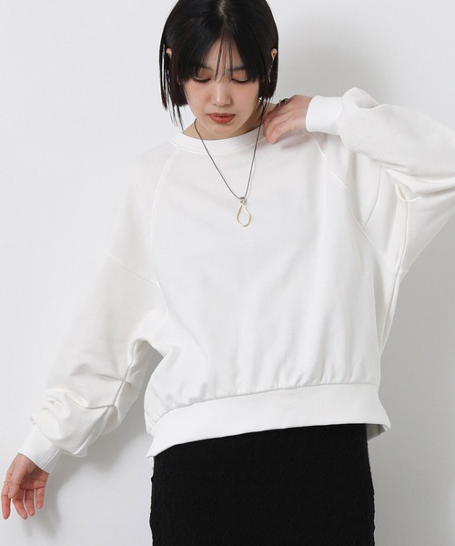Gready Brilliant(グレディブリリアン)の「裏毛袖タックカットソー(Tシャツ/カットソー・レディース・オフホワイト/ピンク・38)」の10枚目の写真