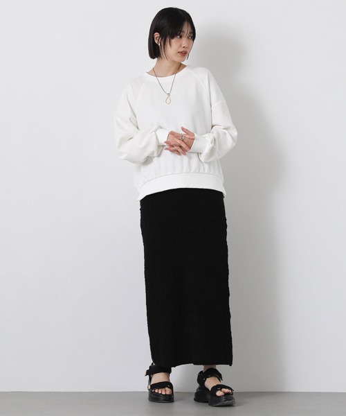 Gready Brilliant(グレディブリリアン)の「裏毛袖タックカットソー(Tシャツ/カットソー・レディース・オフホワイト/ピンク・38)」の3枚目の写真