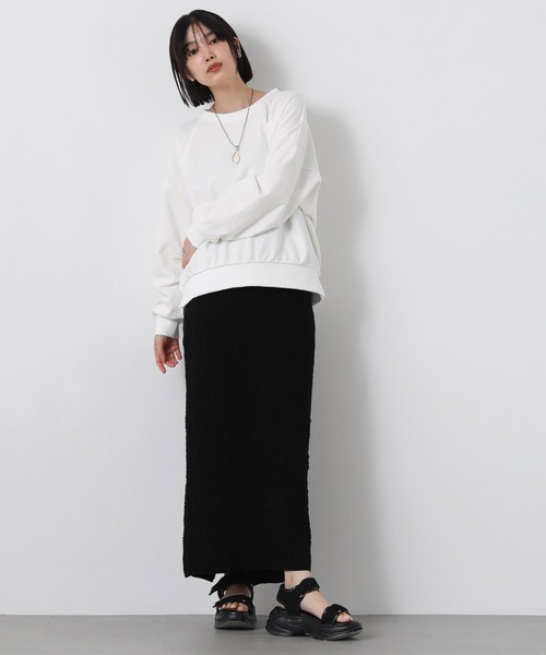 Gready Brilliant(グレディブリリアン)の「裏毛袖タックカットソー(Tシャツ/カットソー・レディース・オフホワイト/ピンク・38)」の6枚目の写真